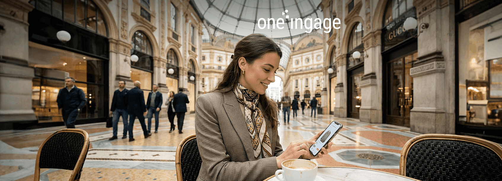 A conceptual image showing the role of technology in modern e-commerce.