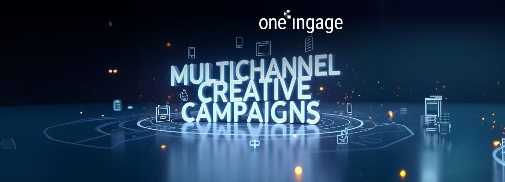 The illustration represents a brand delivering a consistent story to customers as they move between devices and platforms.