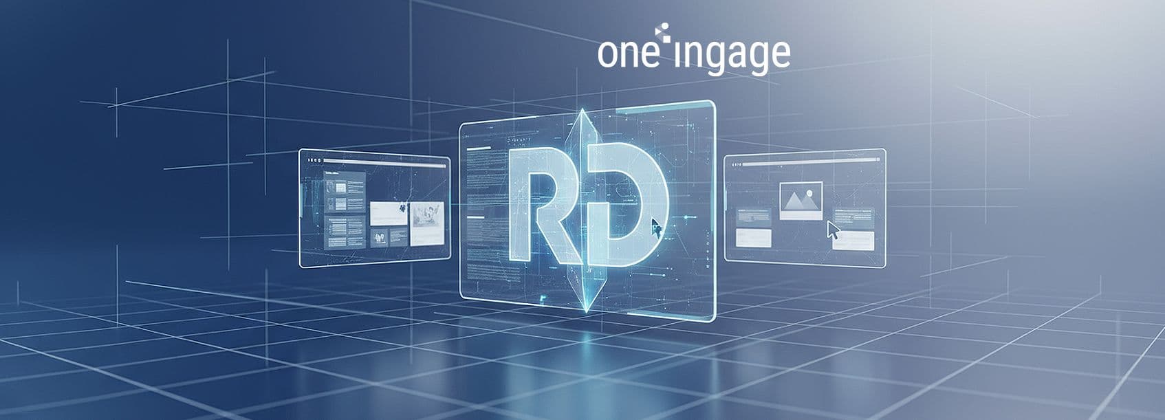 A flexible grid of content cards rearranges from multiple columns on desktop to a single column on mobile.