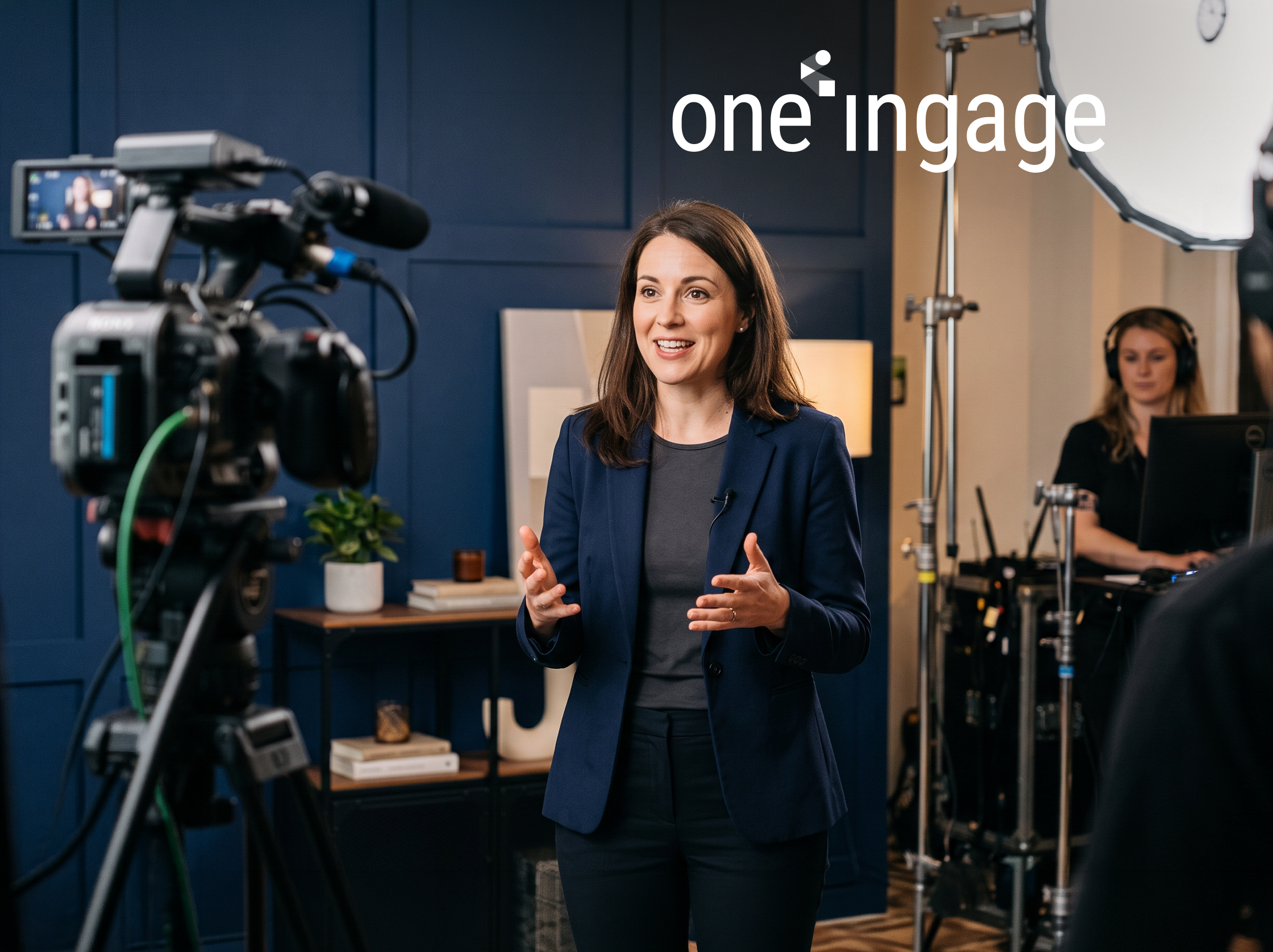 A marketing team develops a brand storytelling campaign. A brand shares its story through digital content.